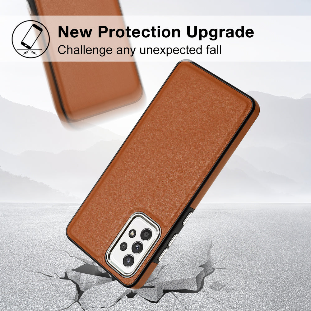 YB Leather Coating Series-6 For Samsung Galaxy A53 5G Leather Coated TPU Case Anti-drop Phone Cover YB Leather Coating Series-6 For Samsung Galaxy A53 5G Leather Coated TPU Case Anti-drop Phone Cover